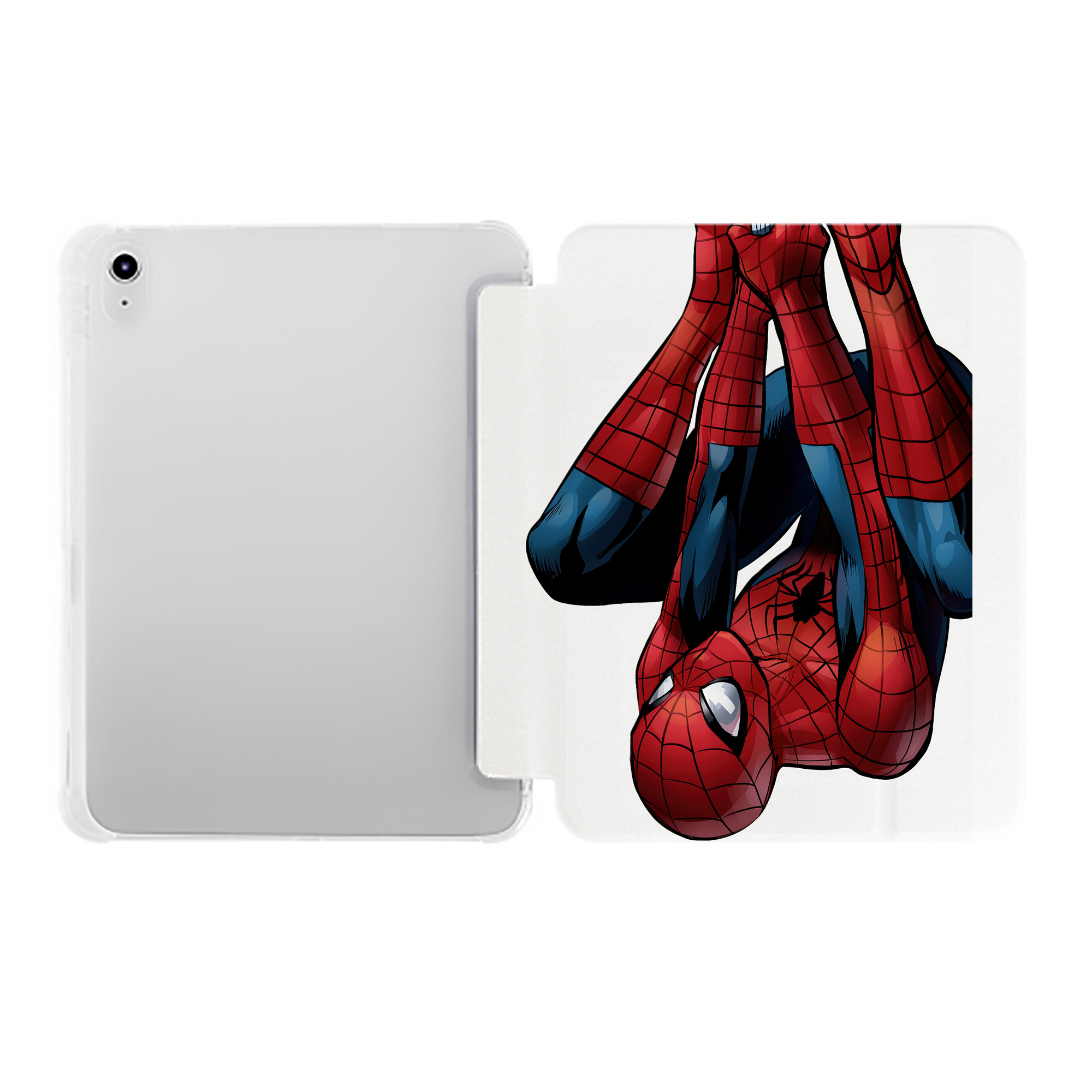 （画像用） Spider Man スパイダーマン IPad ケース ペン収納付き 三つ折りスタンド PUレザー×シリコン 対応機種9.5/10.5/10.9インチ